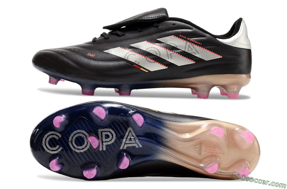 Adidas Copa Pure 2 FG Firm Ground Soccer Cleats - Black/White/Blue 0