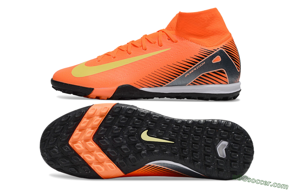 Nike Air Zoom Mercurial Superfly 10 Elite TF Artificial Turf Soccer Shoes - Red/Yellow/Black 0