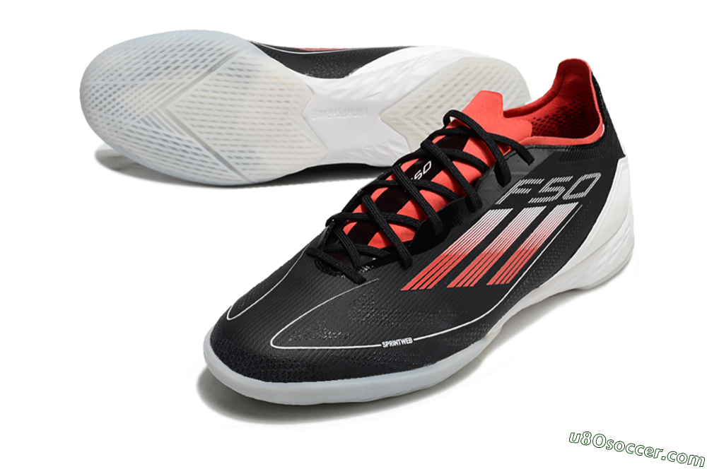 Adidas F50 Pro IC Indoor & Futsal Soccer Shoes - Black/Red/White 3