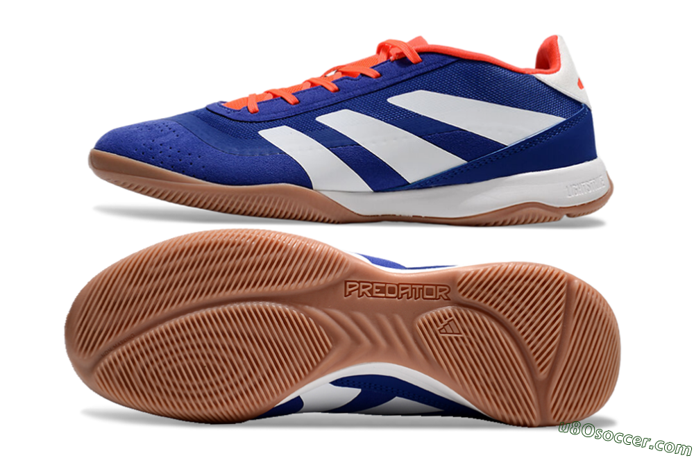 Adidas Predator 24 Elite IC Indoor & Futsal Soccer Shoes - Blue/White/Brown 0