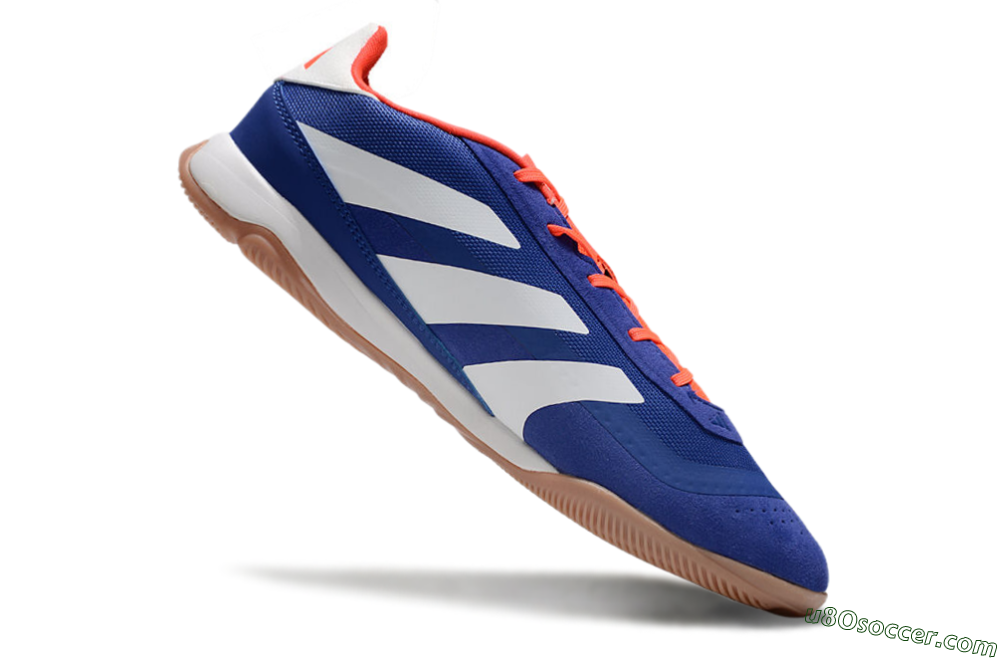 Adidas Predator 24 Elite IC Indoor & Futsal Soccer Shoes - Blue/White/Brown 4