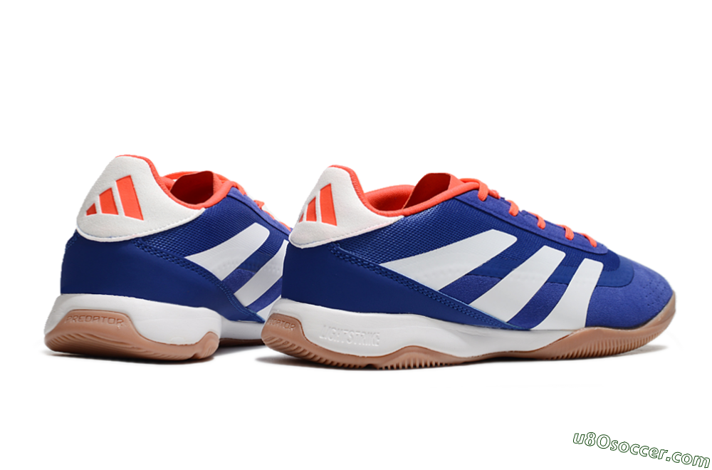 Adidas Predator 24 Elite IC Indoor & Futsal Soccer Shoes - Blue/White/Brown 6