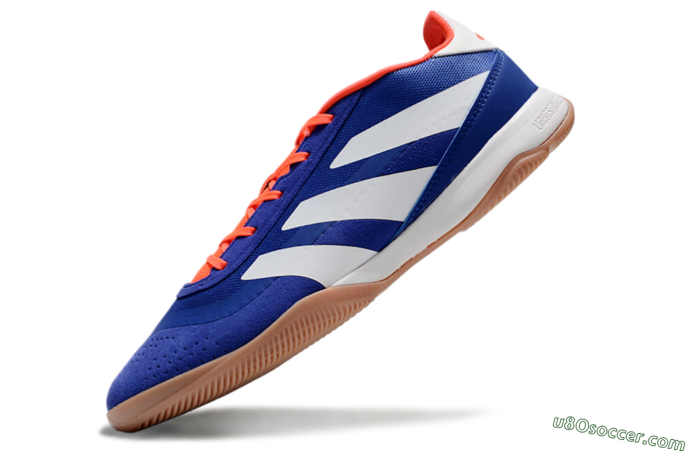 Adidas Predator 24 Elite IC Indoor & Futsal Soccer Shoes - Blue/White/Brown 5