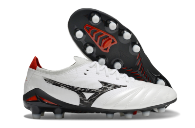 Mizuno Morelia Neo 4 FG Firm Ground Soccer Cleats - White/Black/Red
