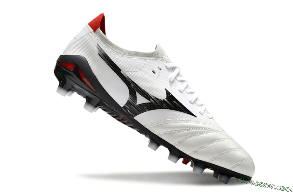 Mizuno Morelia Neo 4 FG Firm Ground Soccer Cleats - White/Black/Red 4