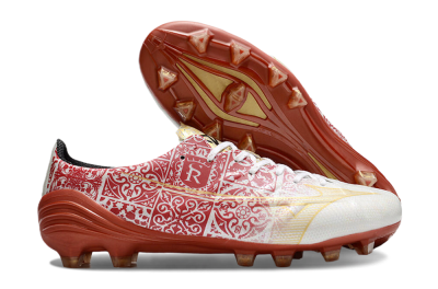 Mizuno Morelia Neo FG Firm Ground Soccer Cleats - White/Red/Gold