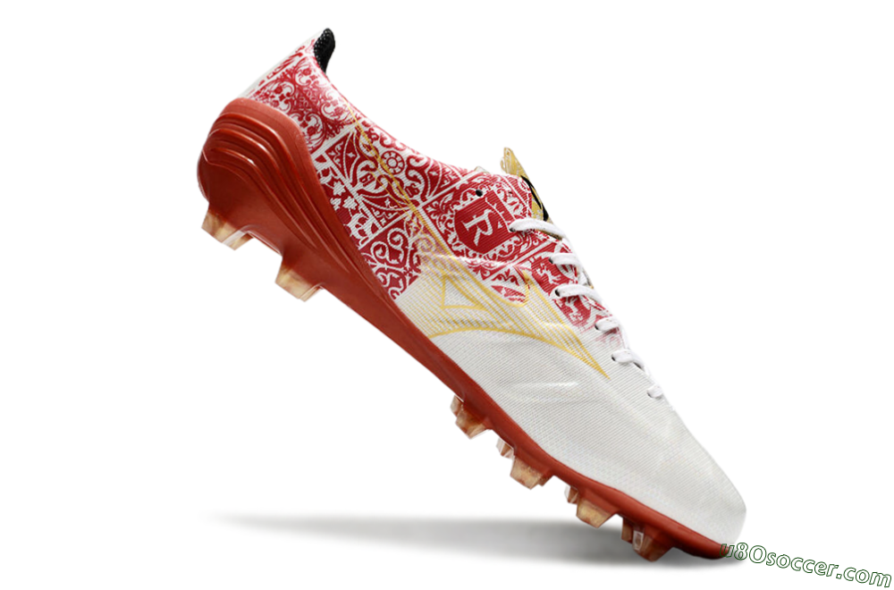 Mizuno Morelia Neo FG Firm Ground Soccer Cleats - White/Red/Gold 4
