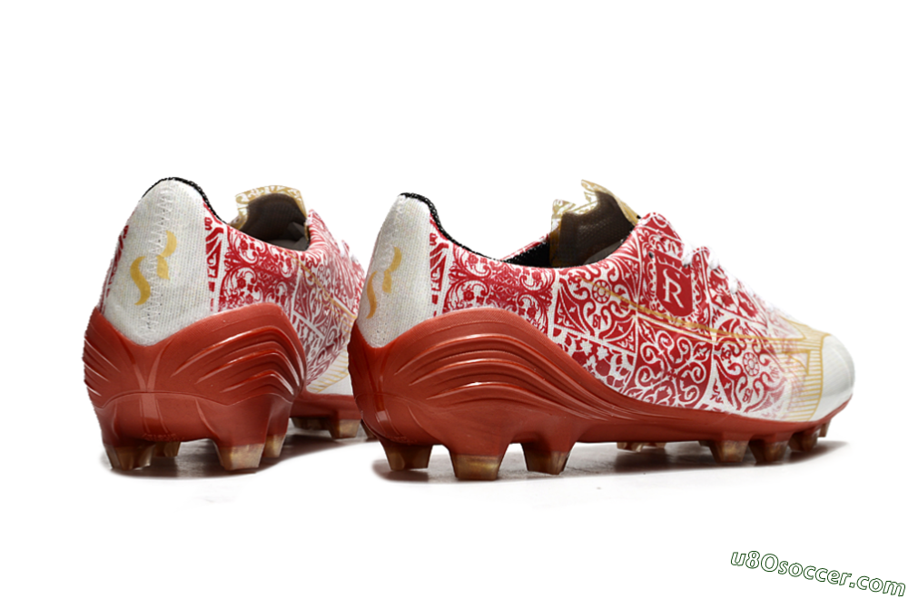 Mizuno Morelia Neo FG Firm Ground Soccer Cleats - White/Red/Gold 6