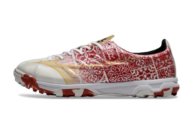 Mizuno Morelia Neo TF Artificial Turf Soccer Shoes - White/Red/Gold