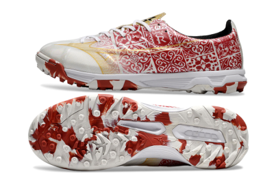 Mizuno Morelia Neo TF Artificial Turf Soccer Shoes - White/Red/Gold