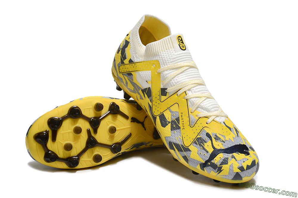 Puma Future Ultimate MG Multi Ground Soccer Cleats - Yellow/White/Grey 4