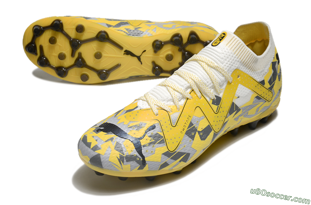 Puma Future Ultimate MG Multi Ground Soccer Cleats - Yellow/White/Grey 3