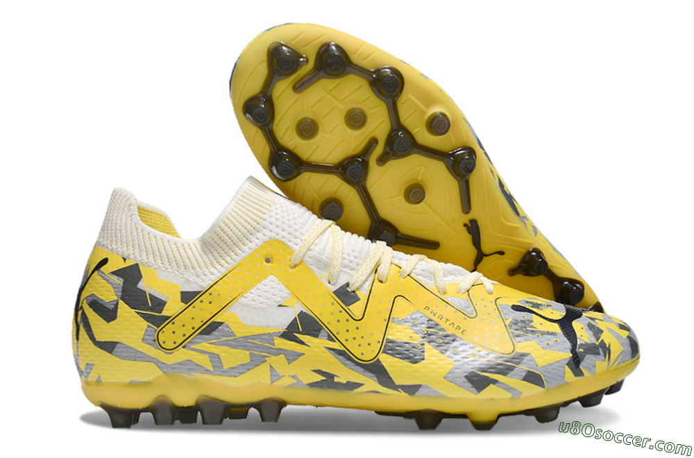 Puma Future Ultimate MG Multi Ground Soccer Cleats - Yellow/White/Grey 1
