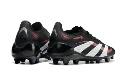 Adidas Predator Elite 2025 Stealth Victory FG Firm Ground Soccer Cleats - Black/White/Red