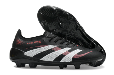 Adidas Predator Elite 2025 Stealth Victory FG Firm Ground Soccer Cleats - Black/White/Red