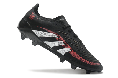 Adidas Predator Elite 2025 Stealth Victory FG Firm Ground Soccer Cleats - Black/White/Red