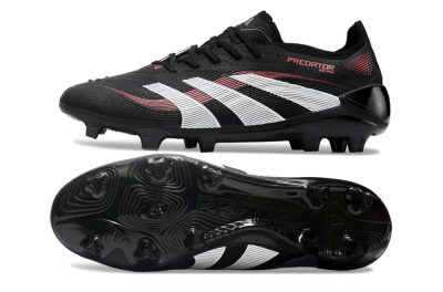 Adidas Predator Elite 2025 Stealth Victory FG Firm Ground Soccer Cleats - Black/White/Red