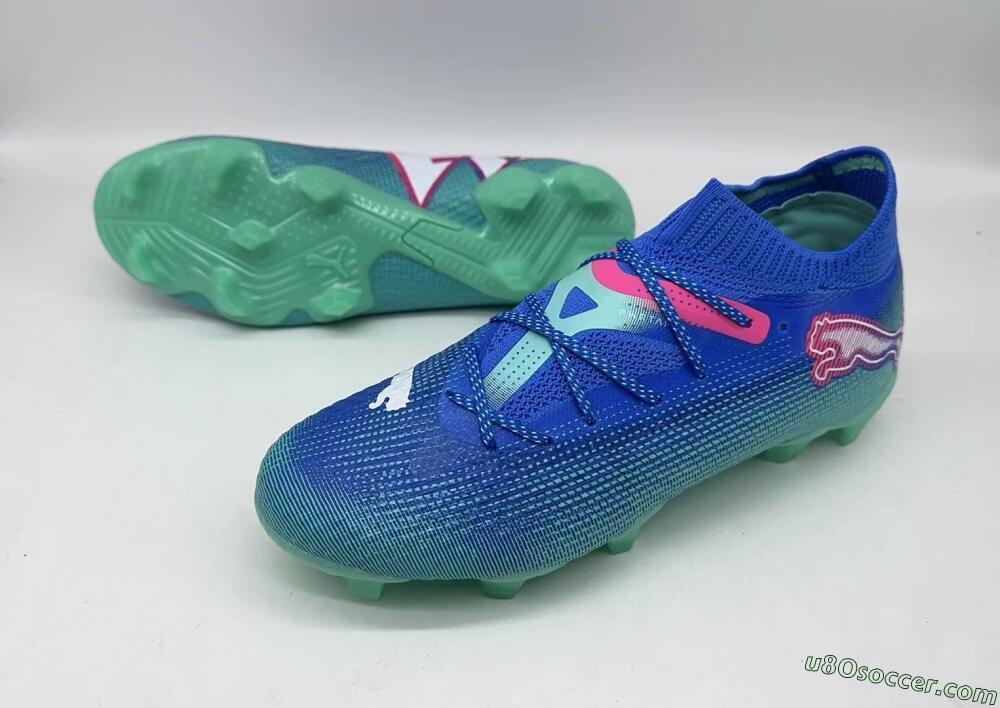 Puma Future Ultimate FG Firm Ground Soccer Cleats - Jade/Blue/Red