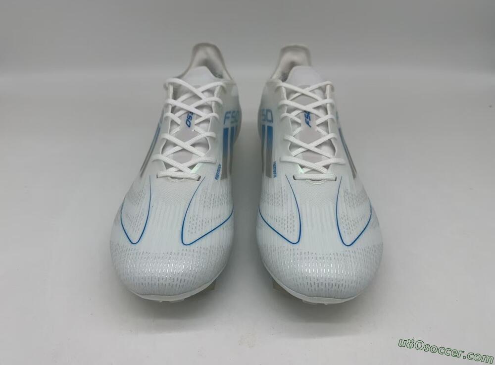 Adidas F50 Elite FG Firm Ground Soccer Cleats - White/Silver/Blue