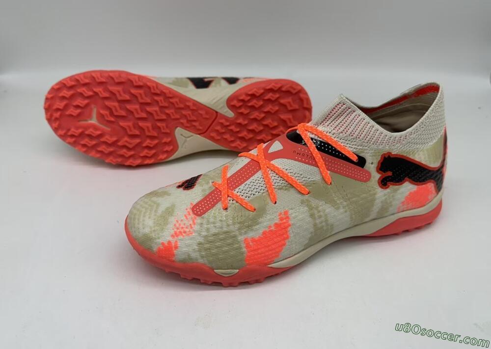 Puma Future Ultimate TF Artificial Turf Soccer Shoes - Beige/Red/Black