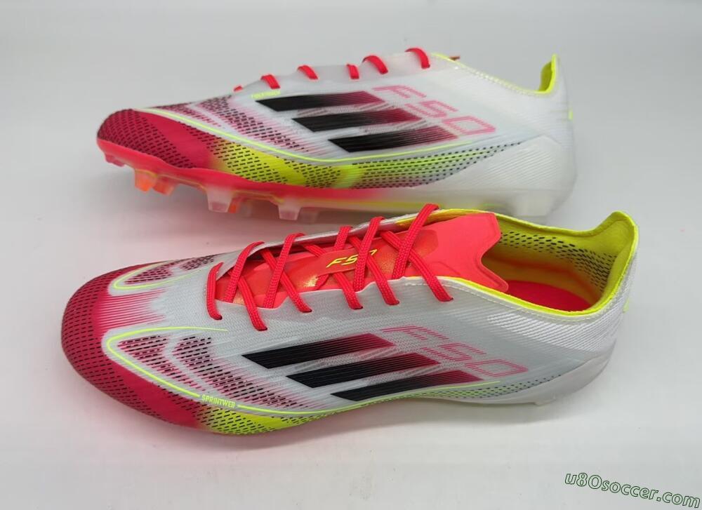 Adidas F50 Elite FG Firm Ground Soccer Cleats - White/Red/Yellow