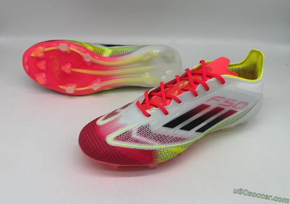 Adidas F50 Elite FG Firm Ground Soccer Cleats - White/Red/Yellow