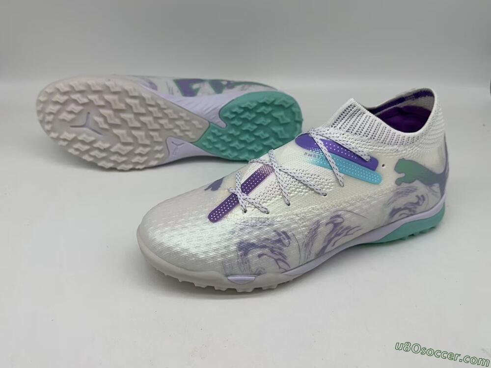 Puma Future Ultimate TF Artificial Turf Soccer Shoes - Beige/Jade/Purple