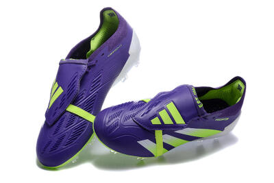 Adidas Predator Elite Foldover Tongue FG Firm Ground Soccer Cleats - Purple/Yellow/White