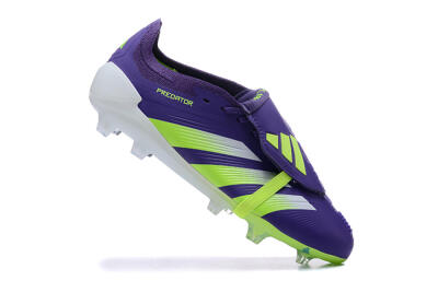 Adidas Predator Elite Foldover Tongue FG Firm Ground Soccer Cleats - Purple/Yellow/White