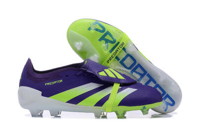 Adidas Predator Elite Foldover Tongue FG Firm Ground Soccer Cleats - Purple/Yellow/White