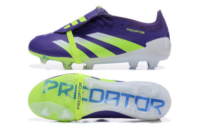 Adidas Predator Elite Foldover Tongue FG Firm Ground Soccer Cleats - Purple/Yellow/White