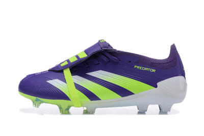 Adidas Predator Elite Foldover Tongue FG Firm Ground Soccer Cleats - Purple/Yellow/White