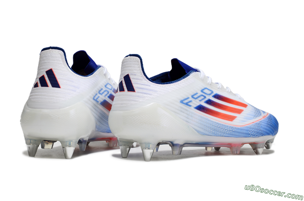Adidas F50 Elite SG Soft Ground Soccer Cleats - White/Blue/Red 6