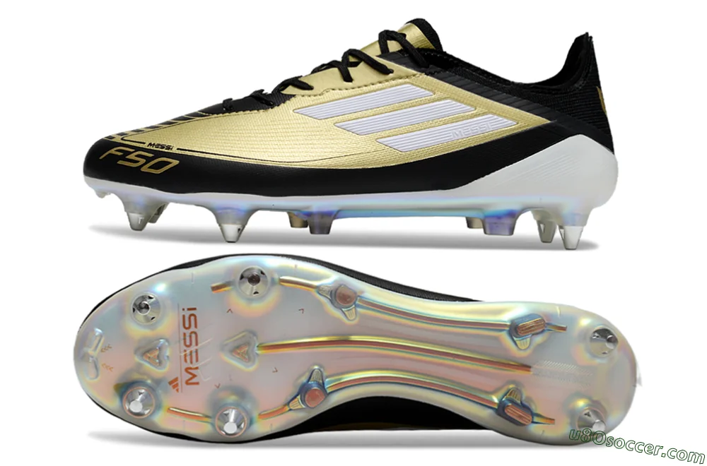 Adidas F50 Elite SG Soft Ground Soccer Cleats - Gold/White/Black