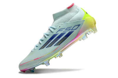 Adidas F50 Elite Mid FG Firm Ground Soccer Cleats - Jade/Yellow/Pink/Gold