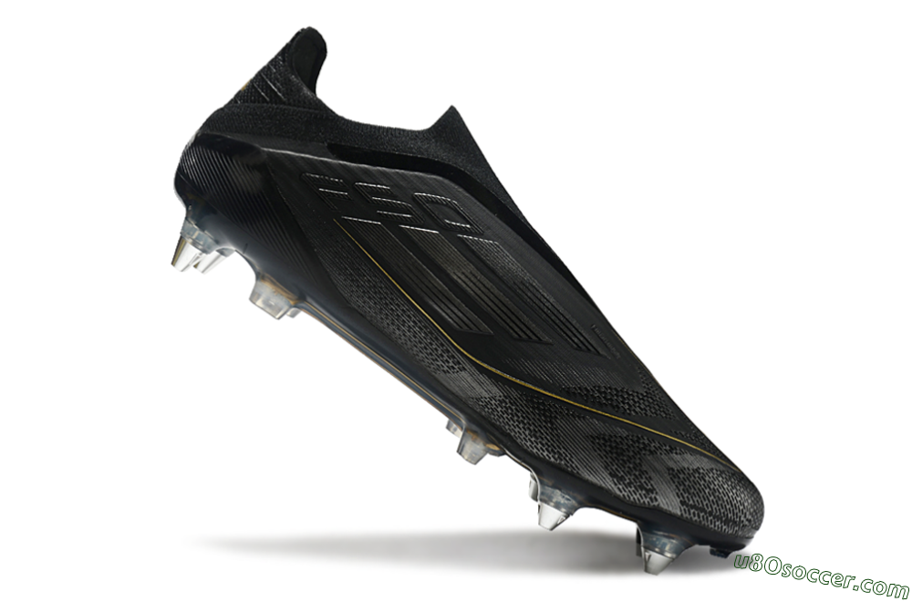 Adidas F50 Elite Laceless SG Soft Ground Soccer Cleats - Black/Silver/Gold 4