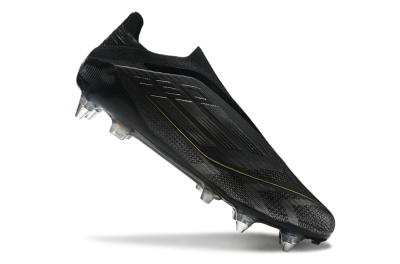 Adidas F50 Elite Laceless SG Soft Ground Soccer Cleats - Black/Silver/Gold