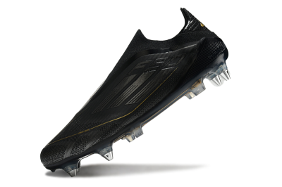 Adidas F50 Elite Laceless SG Soft Ground Soccer Cleats - Black/Silver/Gold