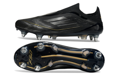 Adidas F50 Elite Laceless SG Soccer Cleats - Black/Silver