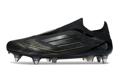 Adidas F50 Elite Laceless SG Soft Ground Soccer Cleats - Black/Silver/Gold