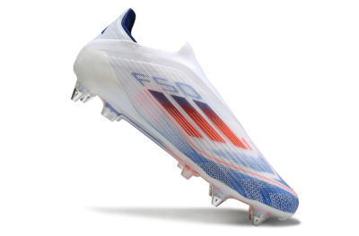 Adidas F50 Elite Laceless SG Soft Ground Soccer Cleats - White/Blue/Red