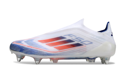 Adidas F50 Elite Laceless SG Soft Ground Soccer Cleats - White/Blue/Red