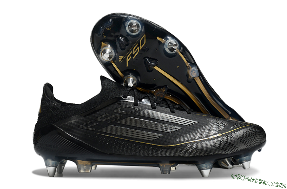 Adidas F50 Elite SG Soft Ground Soccer Cleats - Black/Silver/Gold 1