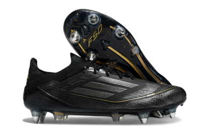Adidas F50 Elite SG Soft Ground Soccer Cleats - Black/Silver/Gold