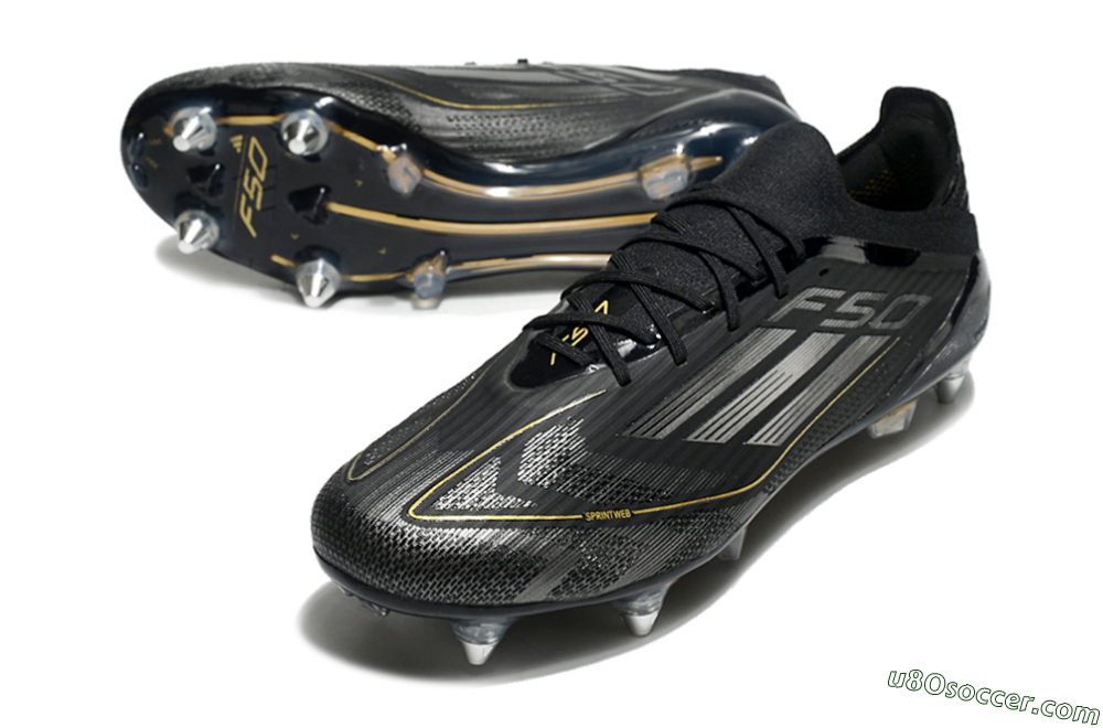 Adidas F50 Elite SG Soft Ground Soccer Cleats - Black/Silver/Gold 3