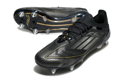 Adidas F50 Elite SG Soft Ground Soccer Cleats - Black/Silver/Gold