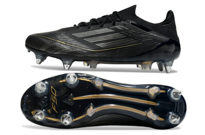 Adidas F50 Elite SG Soft Ground Soccer Cleats - Black/Silver/Gold