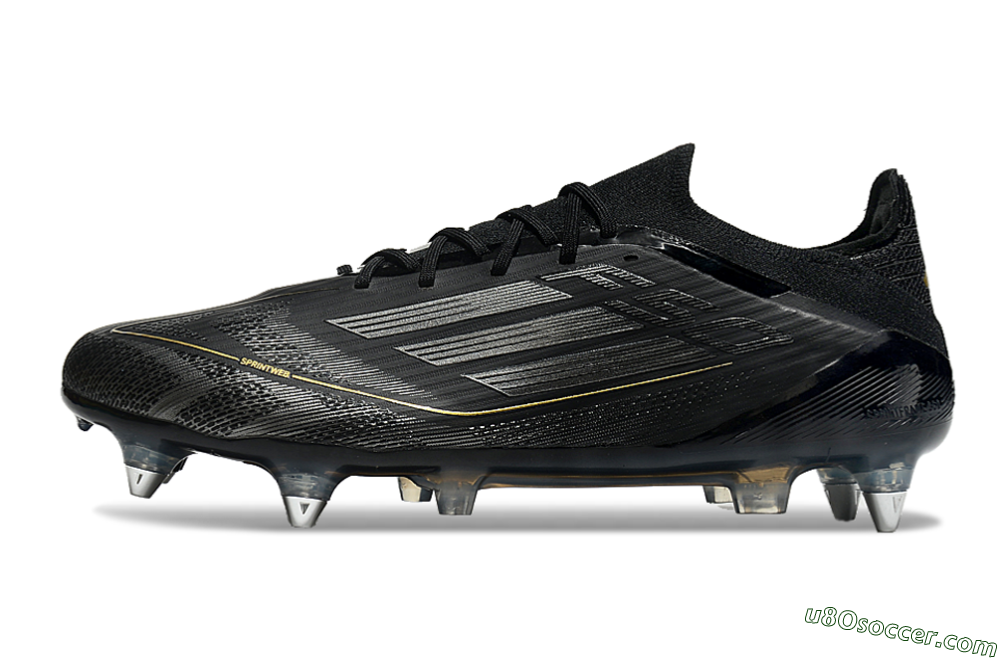 Adidas F50 Elite SG Soft Ground Soccer Cleats - Black/Silver/Gold 2