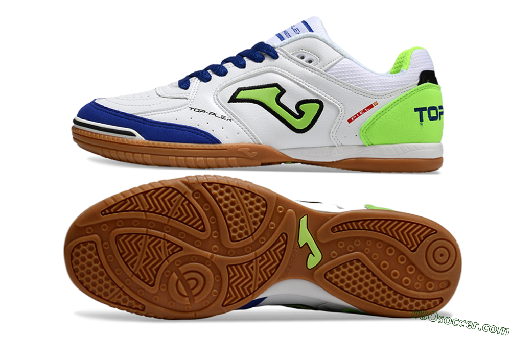 Joma Top Flex 920 IC Indoor & Futsal Soccer Shoes - White/Blue/Yellow 0