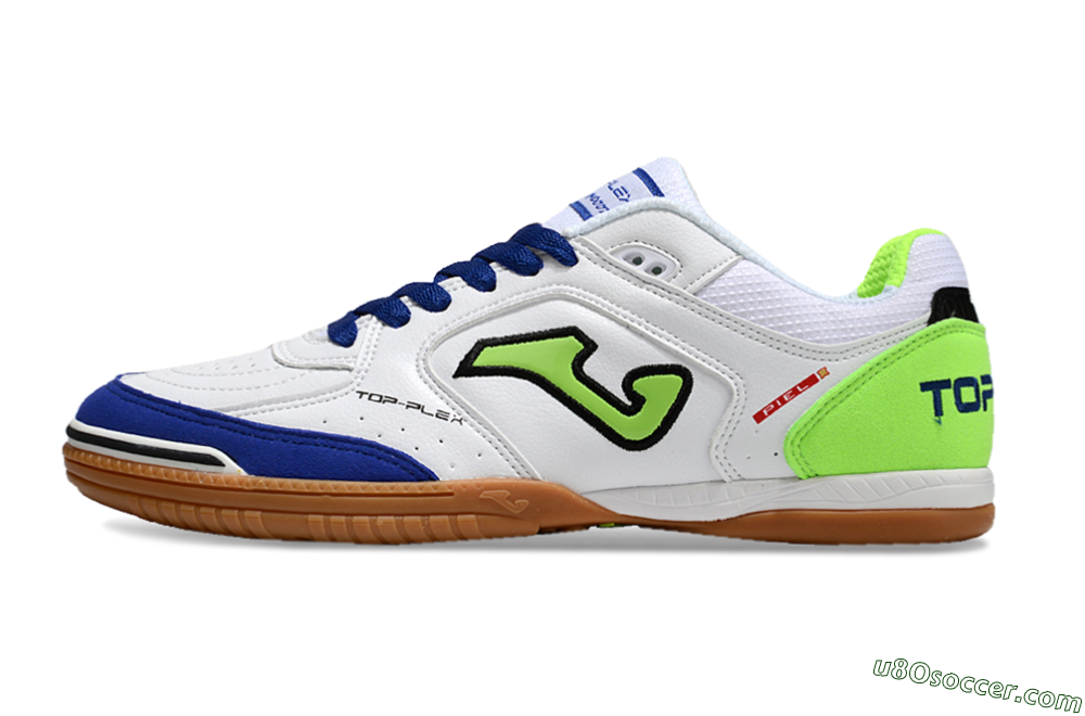 Joma Top Flex 920 IC Indoor & Futsal Soccer Shoes - White/Blue/Yellow 2
